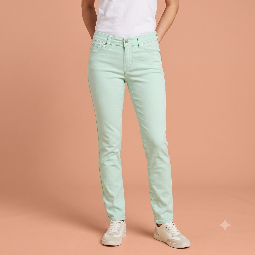 Seven7 Premium Brand Est. 1964 Mint Green Skinny Jeans Women's 6 Flap Pocket EUC